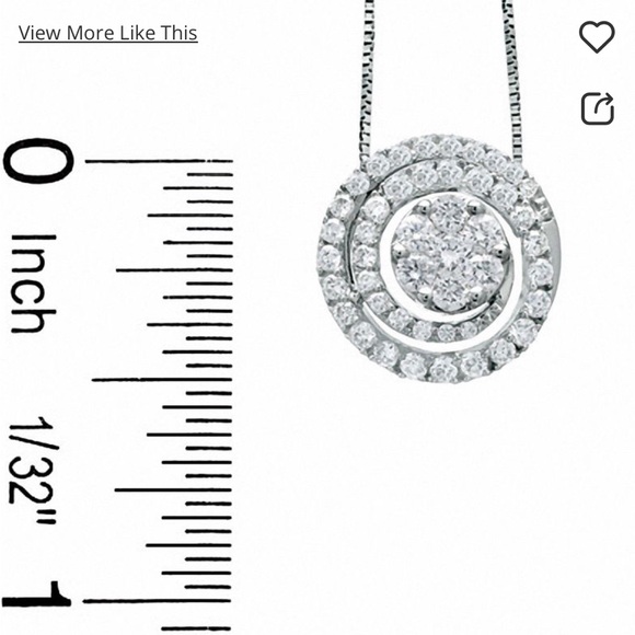 Zales 3/4 CT. T.W. Multi-Diamond Swirl Flower Pendant in 14K White Gold - Picture 2 of 2